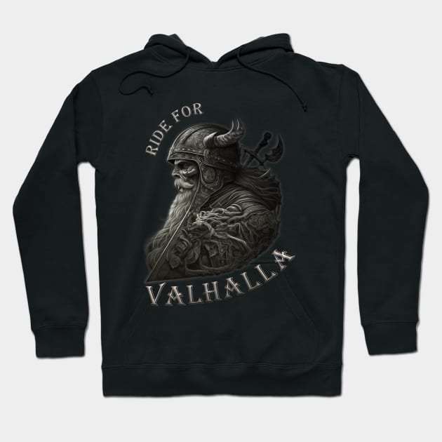 Biker Viking Valhalla Motorcycle T-Shirt Hoodie by DvR-Designs